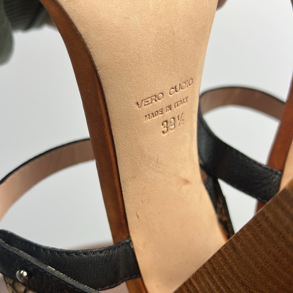 Club Monaco size 39.5 leather strappy slingback heeled sandal - Picture 10 of 11